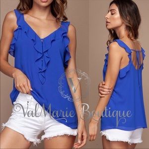 ONLY 2 LEFT! Royal Blue Premium Blouse